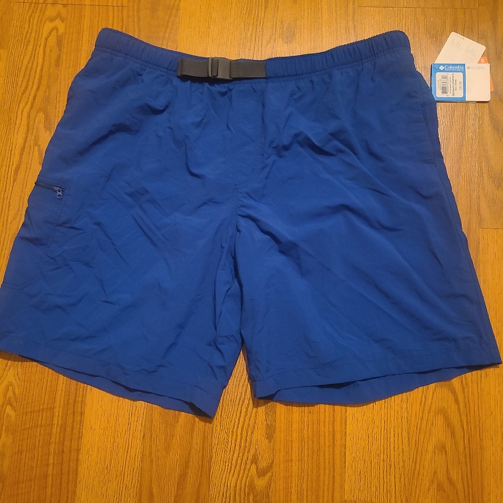 Columbia Blue Running Rapids Cargo Shorts with Belt XXL NEW
